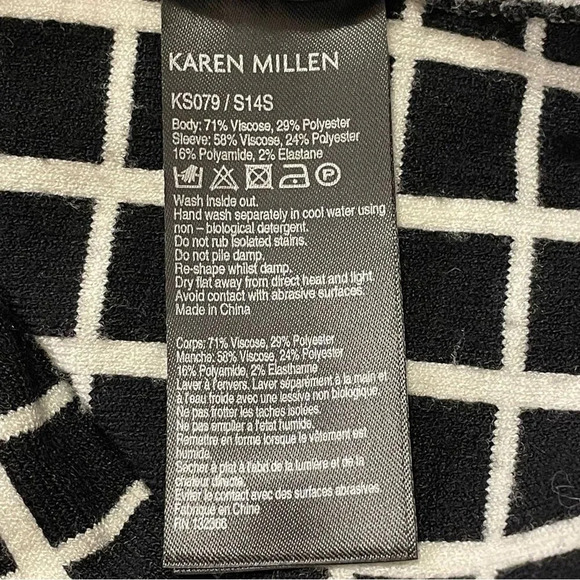 KAREN MILLEN NWOT Windowpane Zip Front Cardigan - Picture 6 of 6